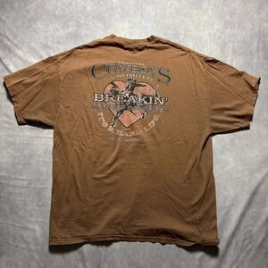 Cowboys Unlimited Vintage Graphic T-Shirt Brown Mens XL Breakin Hearts & Horses